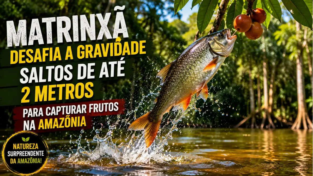 Matrinxã saltando para capturar frutos em floresta alagada amazônica