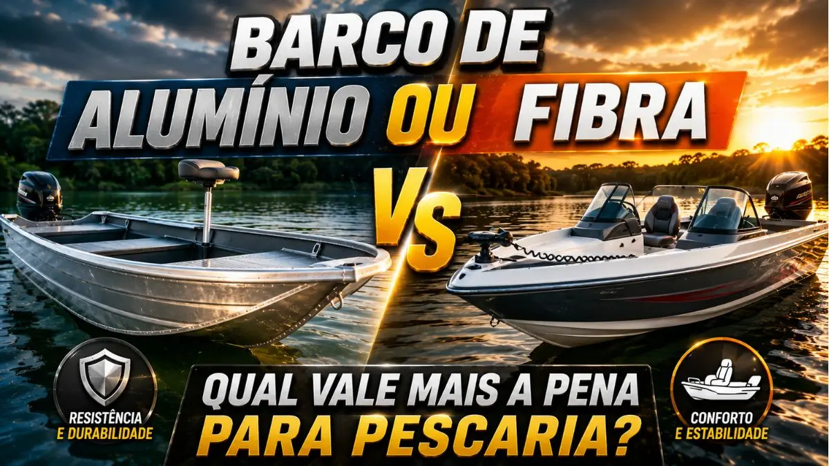 Comparação entre barco de alumínio e barco de fibra para pescaria esportiva