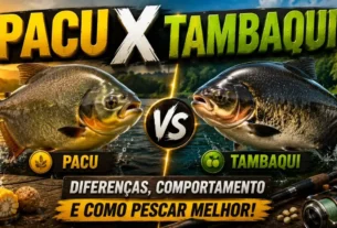 Comparação entre pacu e tambaqui destacando as diferenças físicas, comportamento e as melhores técnicas de pesca esportiva.