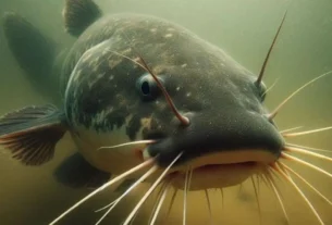 Peixe bagre gigante em rio brasileiro de água doce.