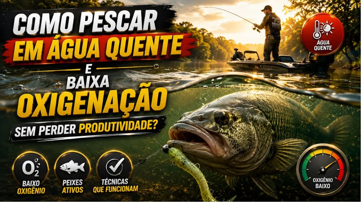 Pescaria em lago com água quente e baixa oxigenação durante o verão