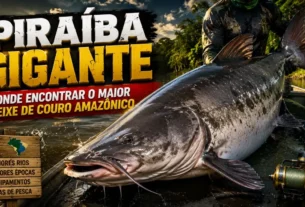 Piraíba gigante em rio amazônico destacando o maior peixe de couro da Amazônia durante a pesca esportiva.