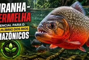 Piranha-vermelha desempenhando sua função ecológica nos rios amazônicos.