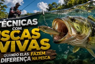 Técnicas com iscas vivas utilizadas na pesca esportiva de água doce.