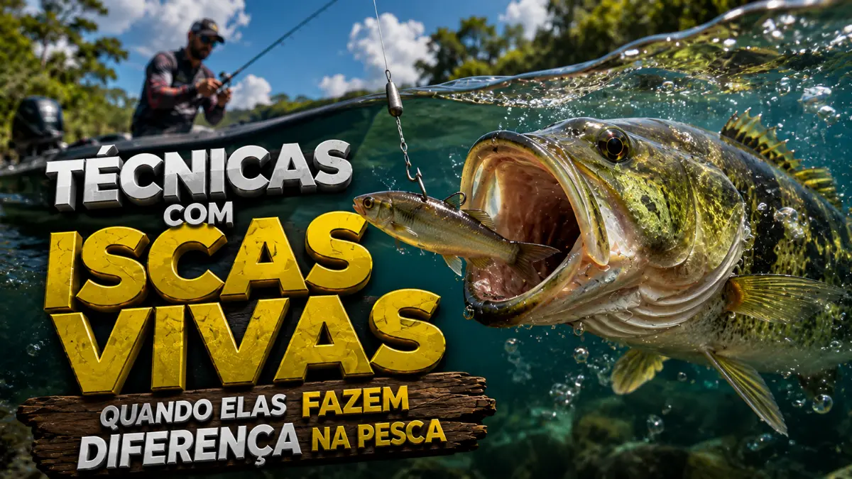Técnicas com iscas vivas utilizadas na pesca esportiva de água doce.