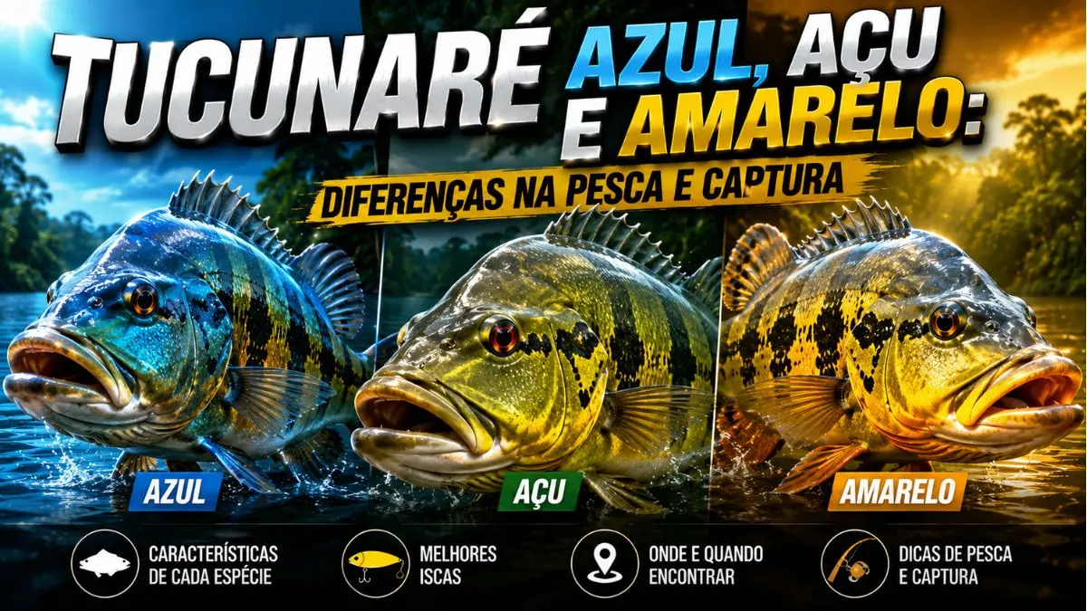 • Diferenças entre tucunaré azul, açu e amarelo na pesca esportiva