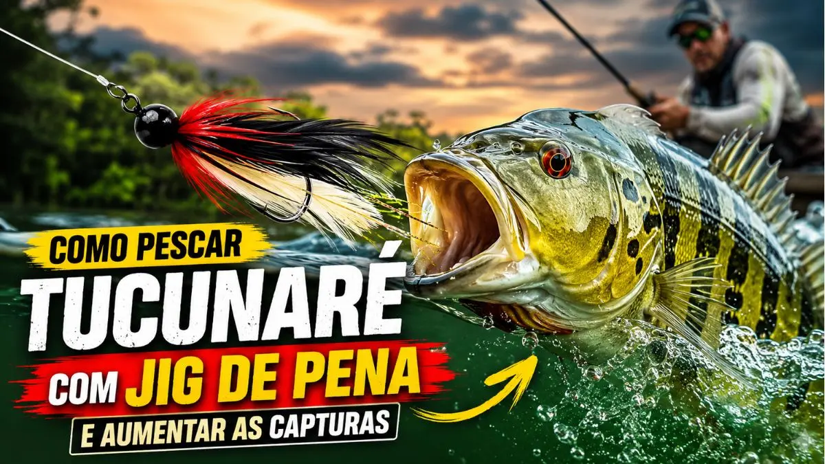 Como pescar tucunaré com jig de pena e aumentar as capturas. 1 Jig de pena utilizado com sucesso na captura de tucunarés em estruturas naturais de lagos e represas.
