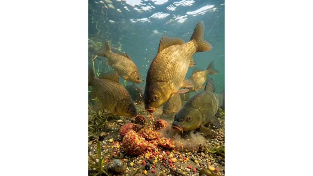 Biologia e a ciência dos peixes de água doce. 5 Peixes de água doce em cadeia alimentar mostrando relações entre predadores e presas.