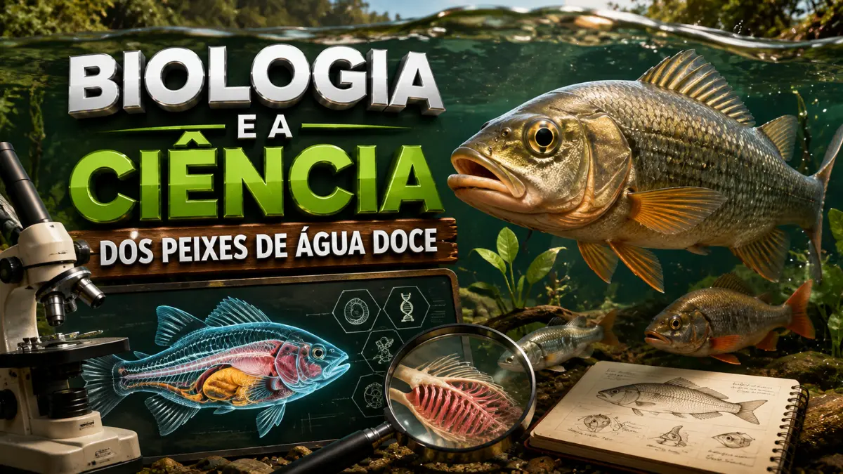 Biologia e a ciência dos peixes de água doce. 1 Peixe de água doce em ambiente natural representando a biodiversidade dos ecossistemas aquáticos.