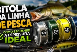 Linhas de pesca de diferentes bitolas utilizadas em equipamentos de pesca esportiva.