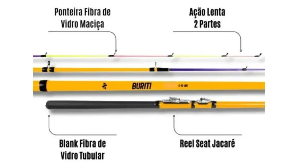 Blank tubular de fibra de vidro.