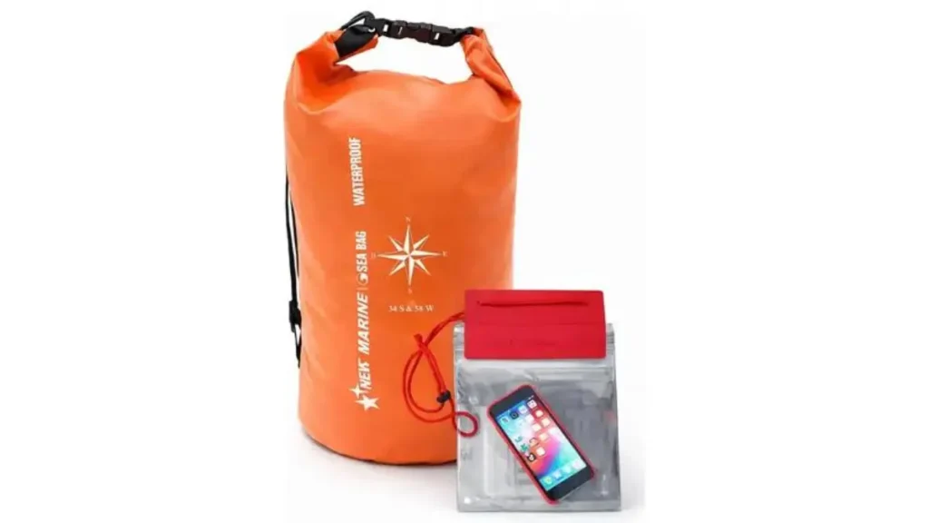 Equipamentos de segurança para pesca durante chuva e preparação contra tempestades.