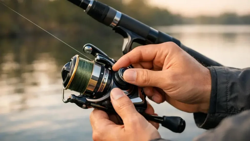 Freio e velocidade do molinete: como regular sem cometer erros. 4 Molinete de pesca com freio trabalhando durante a briga para controlar a saída da linha.