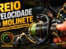 Molinete de pesca com regulagem do freio e controle de velocidade do recolhimento da linha.