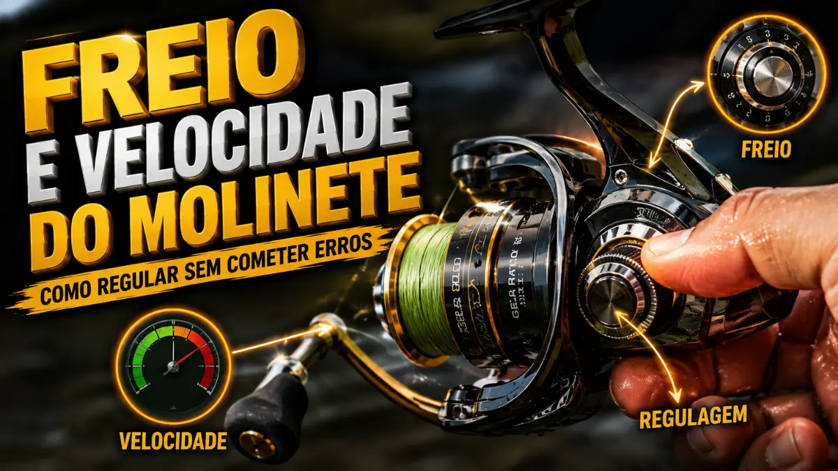 Freio e velocidade do molinete: como regular sem cometer erros. 1 Molinete de pesca com regulagem do freio e controle de velocidade do recolhimento da linha.