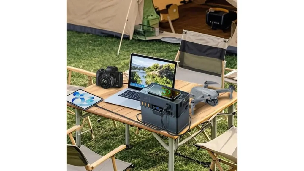 Gerador portátil para acampamentos de pesca: vale a pena mesmo? 4 Gerador portátil alimentando equipamentos durante um acampamento de pesca.