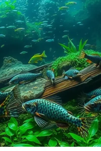 Diversidade de peixes de água doce representando a ictiofauna brasileira.