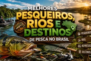 Melhores pesqueiros, rios e destinos de pesca esportiva em diferentes regiões do Brasil.