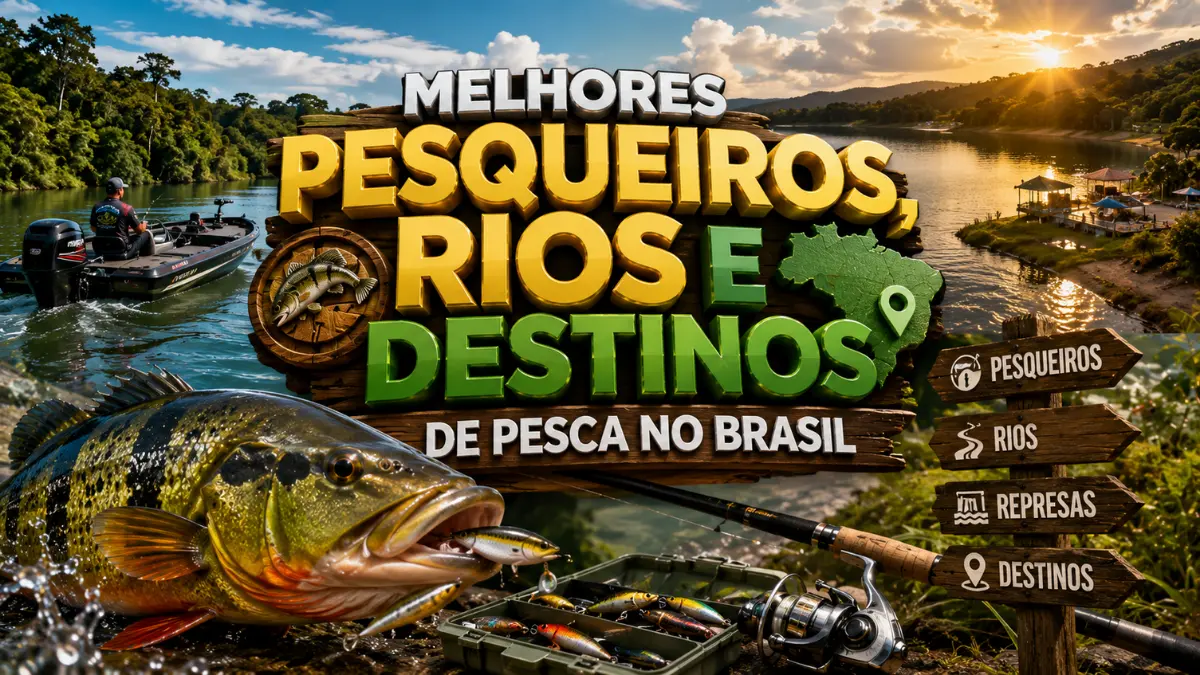 Melhores pesqueiros, rios e destinos de pesca esportiva em diferentes regiões do Brasil.