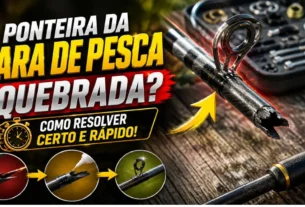Ponteira da vara de pesca quebrada.