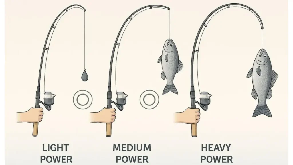 Comparação entre blanks de diferentes potências para pesca esportiva.