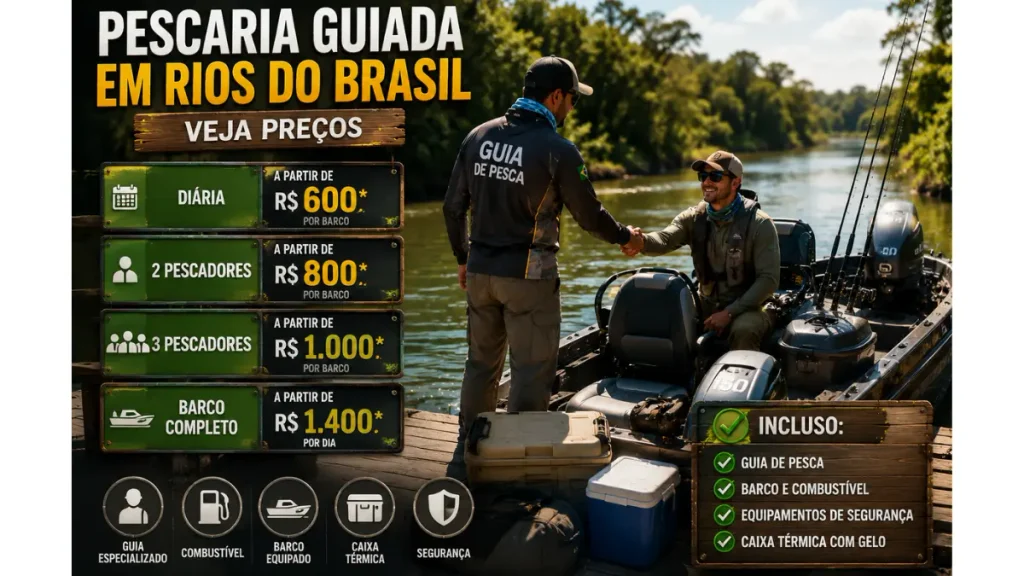 Quanto custa uma pescaria guiada em rios do Brasil?