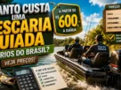 Pescaria guiada em rio brasileiro com barco de pesca esportiva e guia especializado.