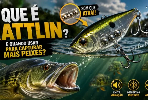 Isca rattlin utilizada na captura de peixes predadores em água doce.