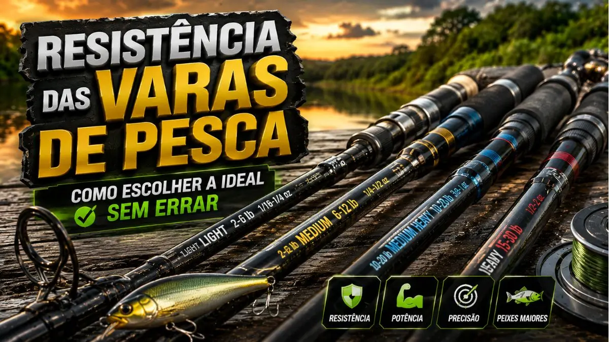 Resistência das varas de pesca: como escolher a ideal sem errar. 1 Varas de pesca de diferentes resistências para modalidades de pesca esportiva.