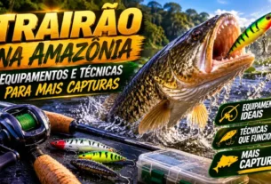 Trairão amazônico em ambiente natural durante pescaria esportiva.