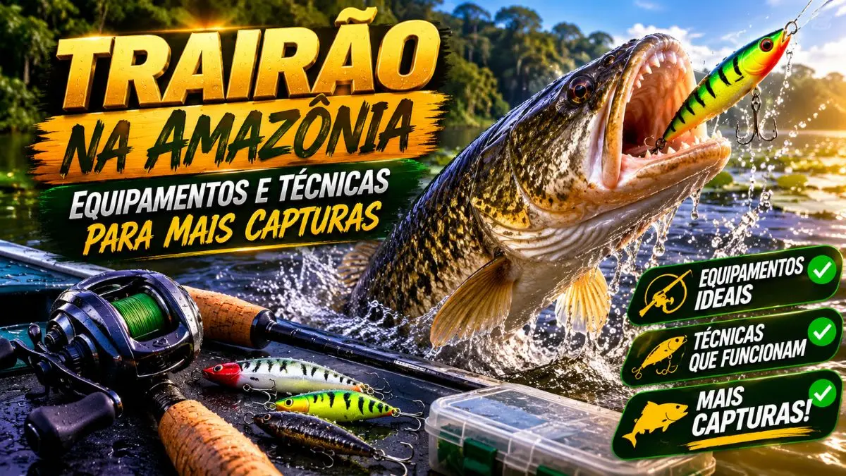 Trairão na Amazônia: equipamentos e técnicas para mais capturas. 1 Trairão amazônico em ambiente natural durante pescaria esportiva.