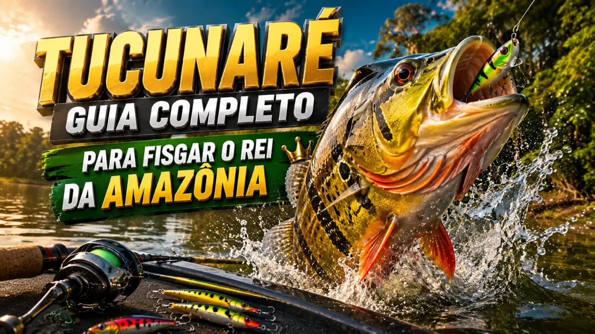 Tucunaré, rei da Amazônia: guia completo para fisgar. 1 Tucunaré-açu gigante capturado durante pesca esportiva em rio da Amazônia.