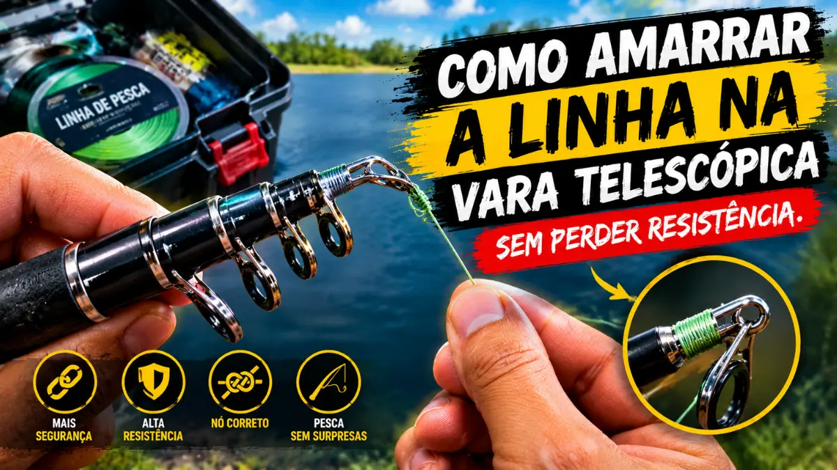 Como amarrar a linha na vara telescópica sem perder resistência. 1 Como amarrar a linha na vara telescópica sem perder resistência.