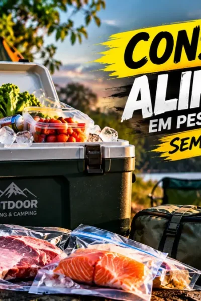 Como conservar alimentos em pescarias longas com caixa térmica e gelo.