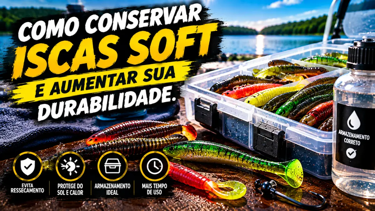 Iscas soft armazenadas corretamente para aumentar a durabilidade.