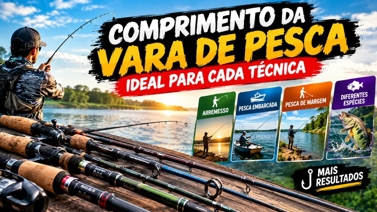 Comprimento da vara de pesca ideal para cada técnica de pesca.