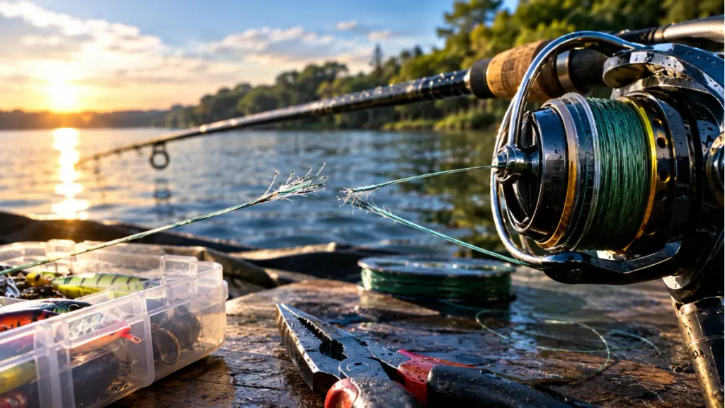 Linha de pesca arrebentando.