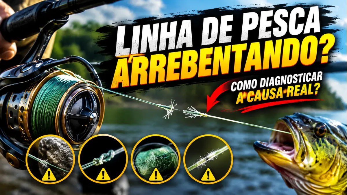 Linha de pesca arrebentando durante a pescaria e causas do rompimento.