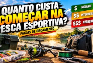 Quanto custa começar na pesca esportiva com diferentes equipamentos e faixas de orçamento.