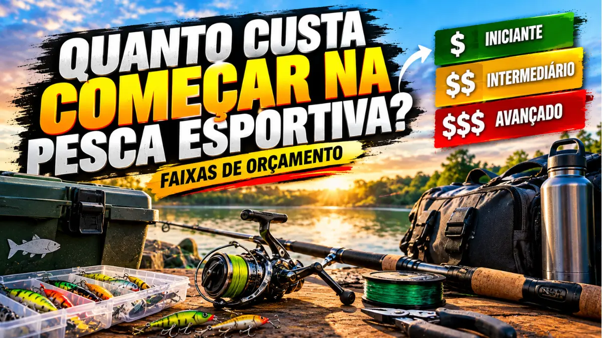 Quanto custa começar na pesca esportiva com diferentes equipamentos e faixas de orçamento.