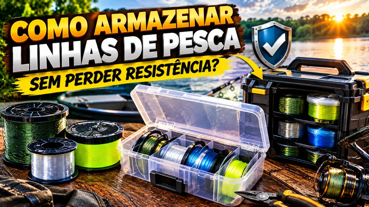 Como armazenar linhas de pesca sem perder resistência, com carretéis e caixas organizadoras.
