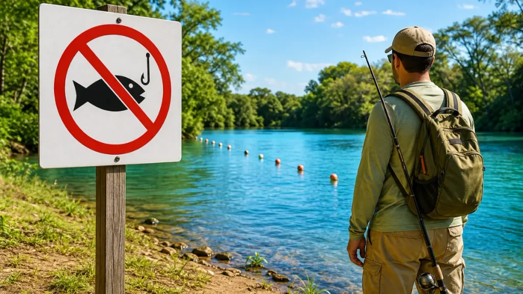 Áreas de pesca proibida.