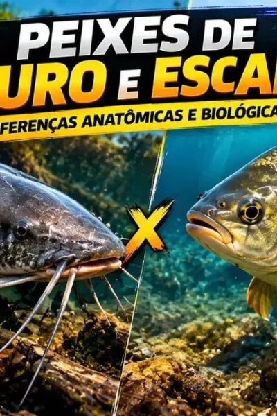 Comparação entre peixes de couro e peixes de escama e suas diferenças anatômicas.